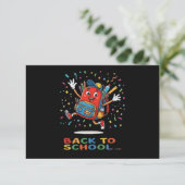 Süße springende Schultasche, Back-to-School-Design Dankeskarte (Stehend Vorderseite)