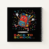 Süße springende Schultasche, Back-to-School-Design Notizblock (Rückseite)