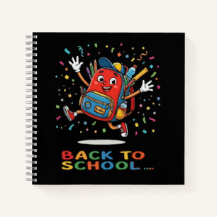 Süße springende Schultasche, Back-to-School-Design Notizblock