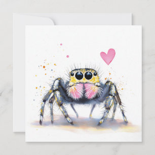 Süße Springspinne Grußkarte Feiertagskarte