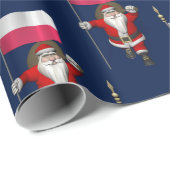 Süße St. Nikolaus mit Banner von Polen Geschenkpapier (Rolleneckpunkt)