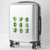 Süße St. Patrick's Day-Gurkenfiguren Aufkleber (Koffer)