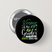Süße St. Patrick's Day Hüterin des Geschlechts Tan Button (Vorne & Hinten)
