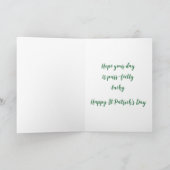 Süße St. Patrick's Day-Schwarze Katze Topf mit Gol Karte (Innenseite)