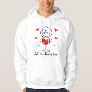 Süße-Stäbchenfigur-Alles-was-du-brauchst-ist-Liebe Hoodie