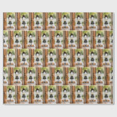 Süße Stäbchenfigur Mädchen mit Gänseblümchenstrauß Geschenkpapier (Flach)
