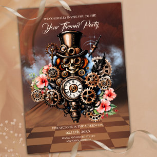 Süße Steampunk-Frauen Einladung