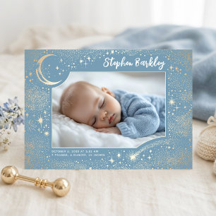Süße Sterne Mond Himmel Neugeborenes Jungen-Foto G Ankündigung