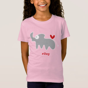 Süße stilisierte Cartoon graue Rhino-Kinder Spaß T-Shirt