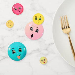 Süße stilvolle Emoji glückliche Gesichter Party Konfetti