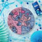 Süße Stitch und Angel Paare Papier Plate Pappteller (Party)