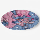 Süße Stitch und Angel Paare Papier Plate Pappteller (Schrägansicht)