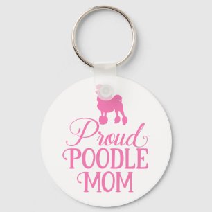 Süße stolze Pudel-Mama Welpen-Hund Liebe Rosa Schlüsselanhänger
