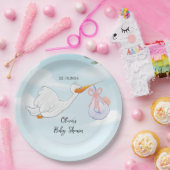 Süße Storch-Baby-Party Pappteller (Party)
