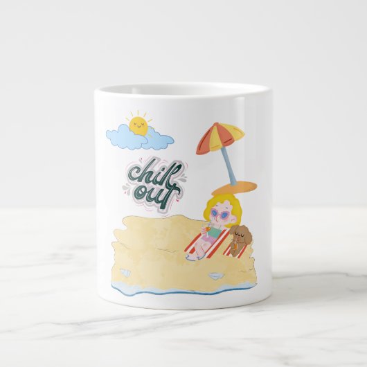 süße Strand Jumbo-Tasse (Vorderseite)