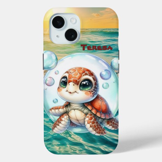 Süße Strandmeerschildkröte Case-Mate iPhone Hülle (Rückseite)