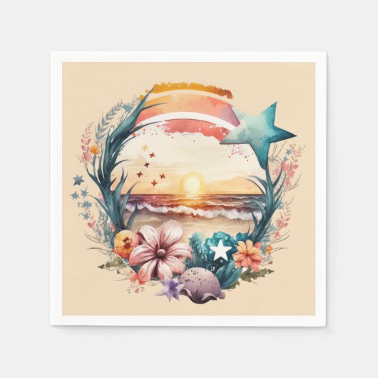 süße Strandparty Serviette (Vorderseite)