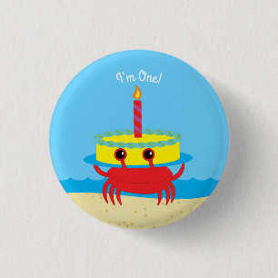 Süße Strandparty zum Kindergeburtstag Button