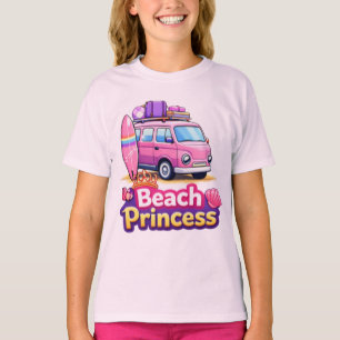 Süße Strandprinzessin Rosa Surfer Van - Mädchen So T-Shirt