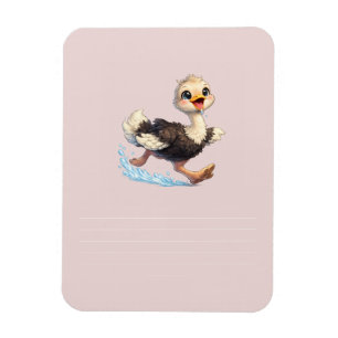 Süße Strauß-Freudige-Abenteuer-Illustration Magnet