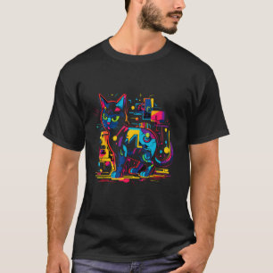 Süße Street Art Kätzchen Urbane Katzenzeichnung T-Shirt