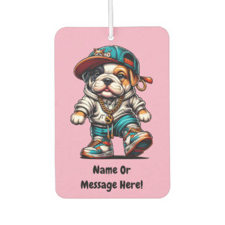 Süße Streetwear-Bulldogge personalisierbar Autolufterfrischer