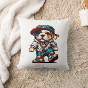 Süße Streetwear-Bulldoggen-Welpen-Kinderzimmer-Dek Kissen