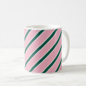 Süße Streifen Rosa und Grün Kaffeetasse (VorderseiteRechts)