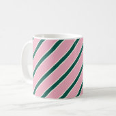 Süße Streifen Rosa und Grün Kaffeetasse (Vorderseite Links)
