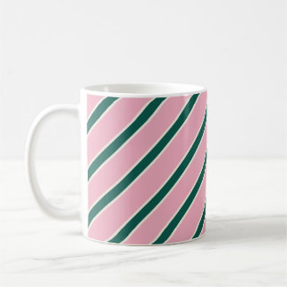Süße Streifen Rosa und Grün Kaffeetasse