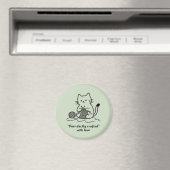 Süße Strickkatze Pastellgrün Grafikdesign Magnet (In Situ (Geschirrspüler))