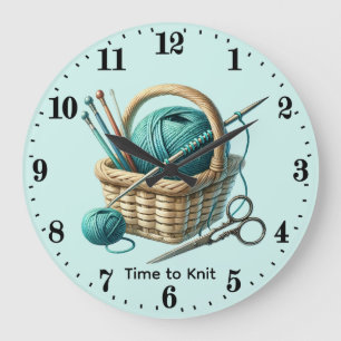 Süße Strickliebhaber anpassbar Große Wanduhr