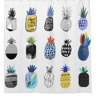 Süße strukturierte Ananas, Vintage-Sammlung. Duschvorhang