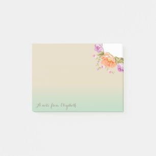 Süße Stylische Blumen - Personalisiert Post-it Klebezettel