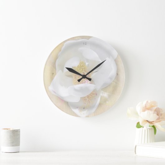Süße südliche Magnolien-Uhr Große Wanduhr (Zuhause)