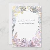 Süße Sukkulente zum Hochzeitsempfang Einladung (Rückseite)