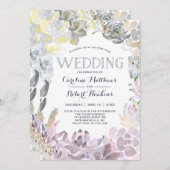 Süße Sukkulente zum Hochzeitsempfang Einladung (Vorne/Hinten)