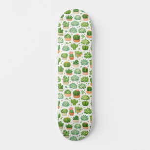 Süße Sukkulenten-Pflanze nahtloses Muster Skateboard