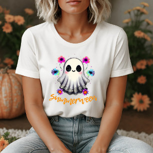 Süße Summerween-Geister-Neon-Blumen T-Shirt