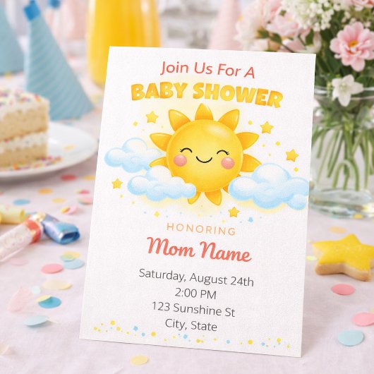 Süße Sunshine-Baby-Party Einladung