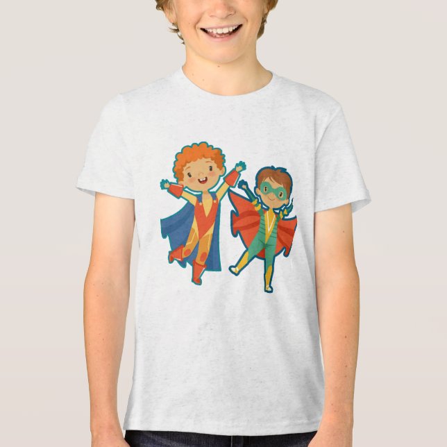 Süße Superhelden-Jungen Tri-Blend Shirt (Vorderseite)