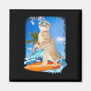 Süße Surfen Hawaiianische Katzenliebhaber Surfer S Magnet