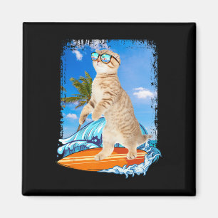 Süße Surfen Hawaiianische Katzenliebhaber Surfer S Magnet