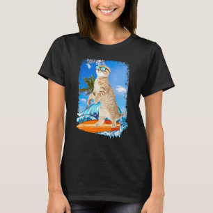 Süße Surfen Hawaiianische Katzenliebhaber Surfer S T-Shirt
