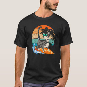 Süße Surfende Hawaiianische Katze Surfer Strand So T-Shirt