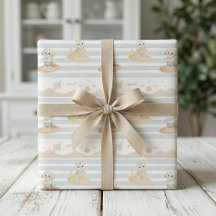 Süße Surfende Hunde- und Katzen-Geschenkpapier