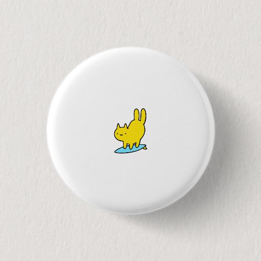 Süße surfenende Katze Button (Vorderseite)