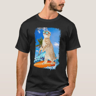 Süße surft Hawaii-Katze  Surfer Strand Sommerferie T-Shirt