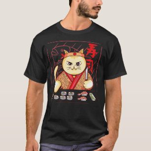 Süße Sushi-Chef-Katze T-Shirt