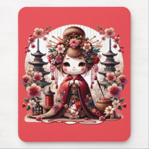 Süße Szene einer japanischen Geisha Mousepad